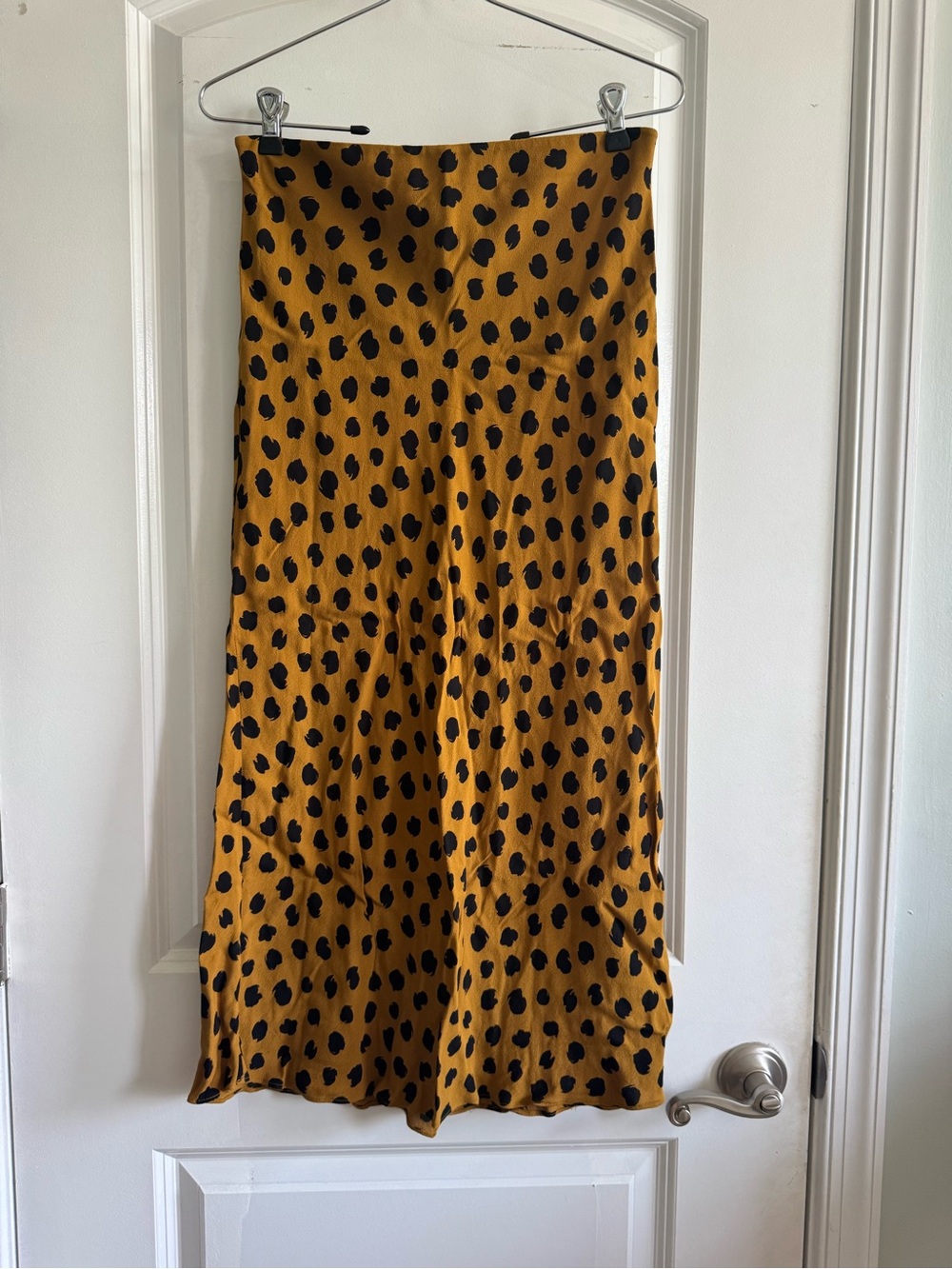 Madewell | Cheetah Print Mustard Yellow Viscose Midi Skirt Size 2